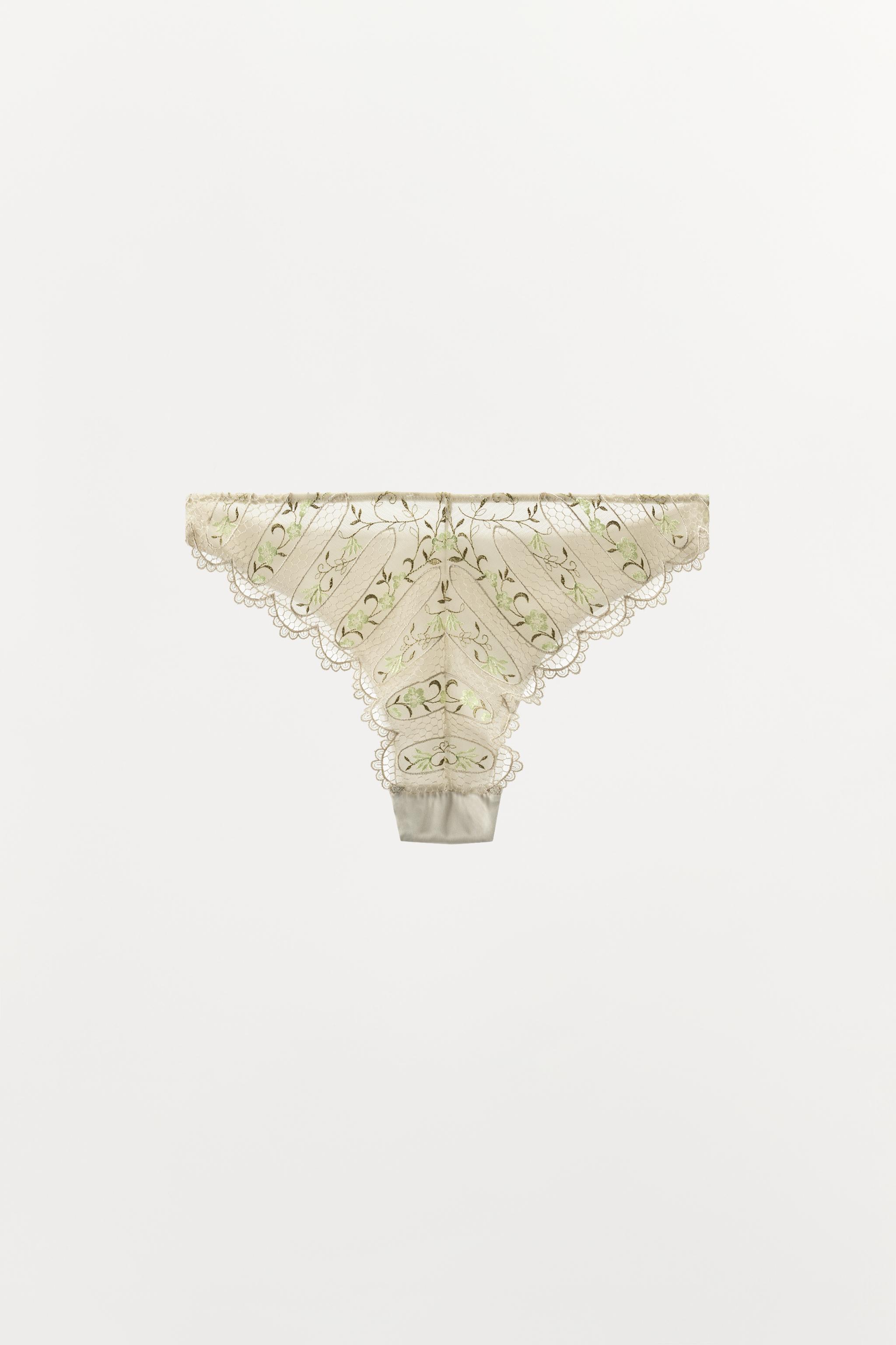 FLORAL EMBROIDERED LACE PANTIES